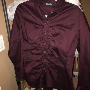 NY & Co business casual button down in maroon